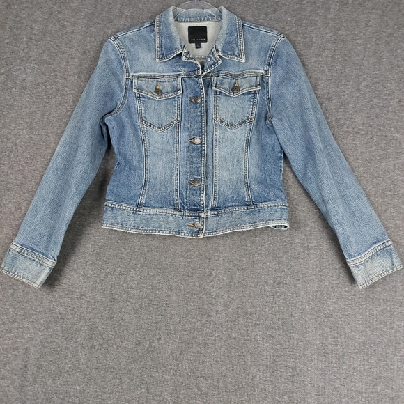 The Limited Jackets & Blazers - THE LIMITED WOMENS VTG Y2K BLUE LIGHT WASH DISTRESSED DENIM JACKET SIZE SMALL